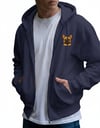 Erkek French Bulldog Baskılı Oversize Fermuarlı Hoodie