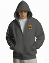 Erkek French Bulldog Baskılı Oversize Fermuarlı Hoodie