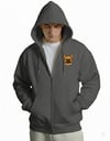 Erkek French Bulldog Baskılı Oversize Fermuarlı Hoodie