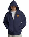 Erkek French Bulldog Baskılı Oversize Fermuarlı Hoodie