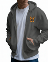 Erkek French Bulldog Baskılı Oversize Fermuarlı Hoodie