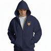 Erkek Husky Baskılı Oversize Fermuarlı Hoodie