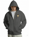Erkek Husky Baskılı Oversize Fermuarlı Hoodie