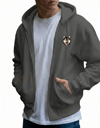 Erkek Husky Baskılı Oversize Fermuarlı Hoodie