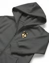 Erkek Husky Baskılı Oversize Fermuarlı Hoodie