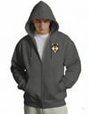 Erkek Husky Baskılı Oversize Fermuarlı Hoodie