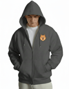 Erkek Pomeranian Baskılı Oversize Fermuarlı Hoodie