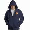 Erkek Pomeranian Baskılı Oversize Fermuarlı Hoodie