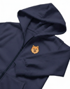 Erkek Pomeranian Baskılı Oversize Fermuarlı Hoodie