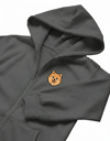 Erkek Pomeranian Baskılı Oversize Fermuarlı Hoodie