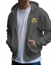 Erkek Poodle Baskılı Oversize Fermuarlı Hoodie