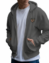 Erkek Rottweiler Baskılı Oversize Fermuarlı Hoodie