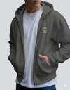 Erkek Scottish Fold Baskılı Oversize Fermuarlı Hoodie