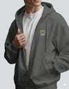 Erkek Scottish Fold Baskılı Oversize Fermuarlı Hoodie