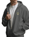 Erkek Scottish Fold Baskılı Oversize Fermuarlı Hoodie