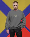 Erkek Scottish Fold Kedisi Desenli Sweatshirt – Minimal Göğüs Baskılı, Unisex Rahat Kalıp