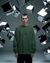 Erkek Siyah Kedi Desenli Sweatshirt – Minimal Göğüs Baskılı, Unisex Rahat Kalıp