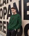 Erkek Siyah Kedi Desenli Sweatshirt – Minimal Göğüs Baskılı, Unisex Rahat Kalıp