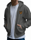 Erkek Yorkshire Terrier Baskılı Oversize Fermuarlı Hoodie