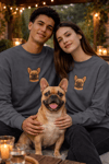Fransız Bulldog Desenli Sevgili Sweatshirt – Unisex Çift Kombini