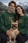Fransız Bulldog Desenli Sevgili Sweatshirt – Unisex Çift Kombini
