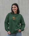 French Bulldog Baskılı Kadın Sweatshirt – Minimal Göğüs Ortası Baskı Antrasit Regular Fit
