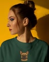 French Bulldog Baskılı Kadın Sweatshirt – Minimal Göğüs Ortası Baskı Antrasit Regular Fit