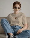 French Bulldog (Fransız Bulldog) Baskılı Kadın Oversize Tişört – Minimal Frenchie Tasarım