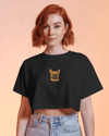 French Bulldog Minimal Göğüs Baskı Crop Tişört – Premium Köpek Ikon Tasarım