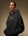 French Bulldog Nakışlı Antrasit Kadın Hoodie – Oversize Kapüşonlu Sweatshirt