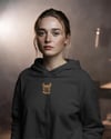 French Bulldog Nakışlı Antrasit Kadın Hoodie – Oversize Kapüşonlu Sweatshirt
