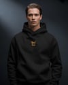 French Bulldog Nakışlı Siyah Erkek Hoodie – Oversize Kapüşonlu Sweatshirt