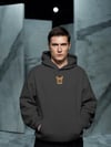 French Bulldog Nakışlı Siyah Erkek Hoodie – Oversize Kapüşonlu Sweatshirt