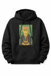 Frida Kahlo Esintili Kedi Baskılı Siyah Hoodie – Unisex Kapüşonlu Sweatshirt