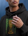 Frida Kahlo Esintili Kedi Baskılı Siyah Hoodie – Unisex Kapüşonlu Sweatshirt
