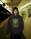 Frida Kahlo Esintili Kedi Baskılı Siyah Hoodie – Unisex Kapüşonlu Sweatshirt