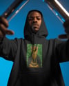 Frida Kahlo Esintili Kedi Baskılı Siyah Hoodie – Unisex Kapüşonlu Sweatshirt