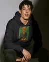 Frida Kahlo Esintili Köpek Baskılı Siyah Hoodie – 3 İplik Şardonlu Unisex Kapüşonlu Sweatshirt