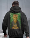 Frida Kedi Tasarımlı Siyah Unisex Kapüşonlu Sweatshirt – Sanatsal & Retro Hoodie
