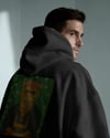 Frida Kedi Tasarımlı Siyah Unisex Kapüşonlu Sweatshirt – Sanatsal & Retro Hoodie