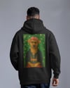Frida Köpek Tasarımlı Siyah Unisex Kapüşonlu Sweatshirt – Sanatsal & Retro Hoodie