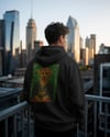 Frida Köpek Tasarımlı Siyah Unisex Kapüşonlu Sweatshirt – Sanatsal & Retro Hoodie