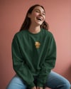Golden Retriever Baskılı Kadın Sweatshirt – Minimal Göğüs Baskı Antrasit Regular Fit