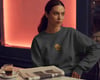 Golden Retriever Baskılı Kadın Sweatshirt – Minimal Göğüs Baskı Antrasit Regular Fit
