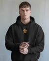 Golden Retriever Nakışlı Siyah Erkek Hoodie – Oversize Kapüşonlu Sweatshirt