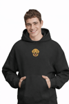 Golden Retriever Nakışlı Siyah Erkek Hoodie – Oversize Kapüşonlu Sweatshirt