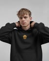 Golden Retriever Nakışlı Siyah Erkek Hoodie – Oversize Kapüşonlu Sweatshirt