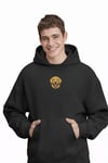 Golden Retriever Nakışlı Siyah Erkek Hoodie – Oversize Kapüşonlu Sweatshirt