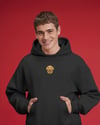 Golden Retriever Nakışlı Siyah Erkek Hoodie – Oversize Kapüşonlu Sweatshirt