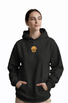 Golden Retriever Nakışlı Siyah Kadın Hoodie – Oversize Kapüşonlu Sweatshirt